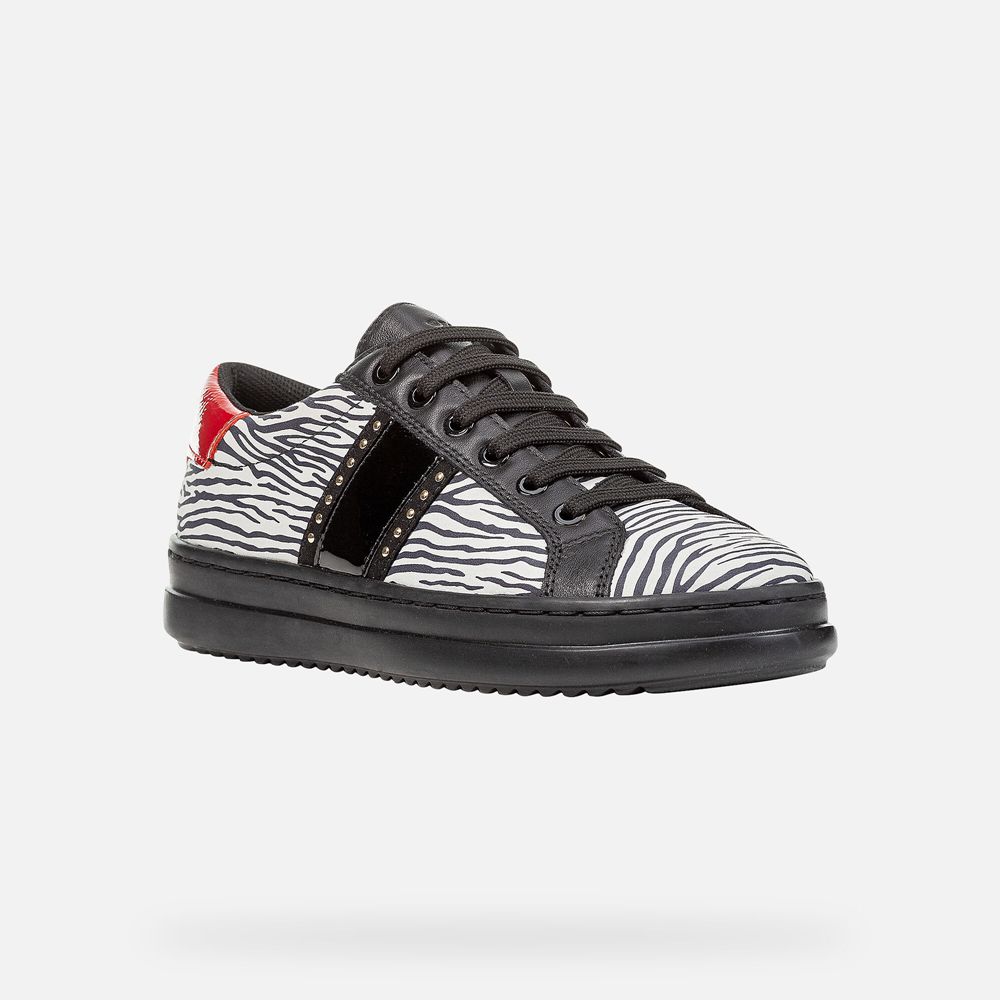 Geox Bayan Spor Ayakkabı Siyah/Beyaz - Pontoise - EMN-791526